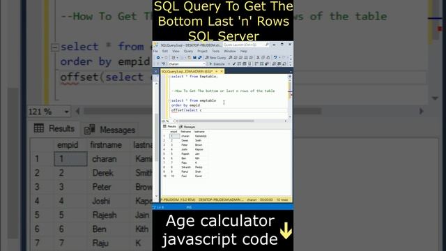 Get Last N Rows From The Table Microsoft SQL Server