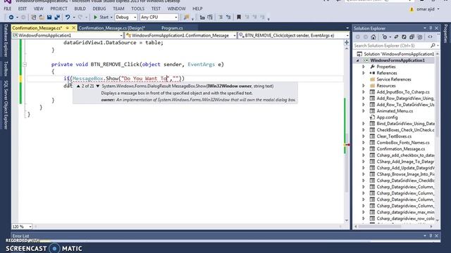 C# Tutorial - Show Confirmation Message Before Delete In C# [ with source code ]