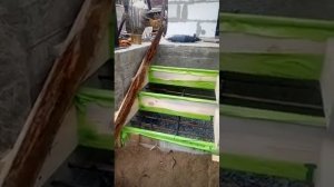 Опалубка для ступенек.Заливка ступенек.