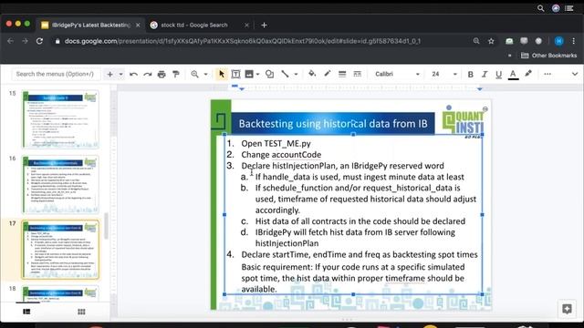 Backtest and live trade algorithmic strategies with Interactive Brokers using Python