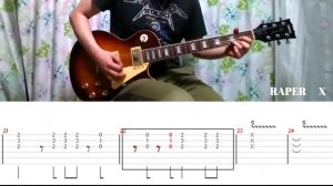 BURN ORGAN SOLO with TAB, Me playing the guitar!!(DEEP PURPLE) BURNのオルガンソロをギターで弾きまくってみた(タブ譜付き)