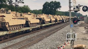 транспортировка танков Абрамс М1А2 по железной дороге