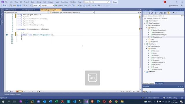 .Net Core 5.0 ile Emlak Sitesi - Entityler için Generic Repository Interfaceler -2