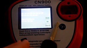 Пример копирования программатором CN900 ключа с транспондером 4С на чип СN1