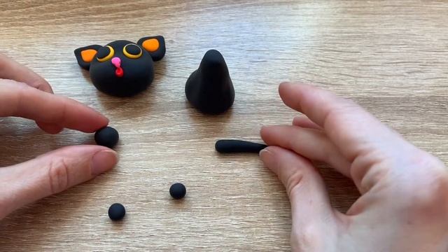 Простая лепка. Лепим котёнка из воздушного пластилина.