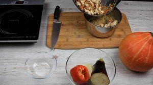 Тыква фаршированная  булгуром с курицей и овощами\ блюдо для всей семьи