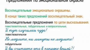 Предложения по эмоциональной окраске (5 класс, видеоурок-презентация)