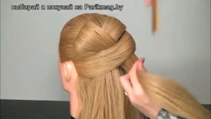 Пример прически на учебной голове манекене с натуральными волосами