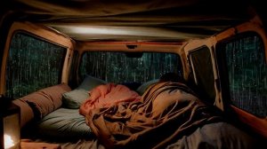 Raindrops and thunder sounds outside lulled you to sleep in a camping car - Rain sounds for sleepin