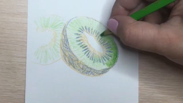 Рисуем Киви цветными карандашами @живая_кисть смотреть онлайн