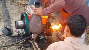 Old Diesel Engine Start Up With Fire | Tubewell Technology | Agriculture In Pakistan