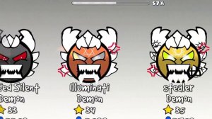 all the difficulty faces in geometry dash.