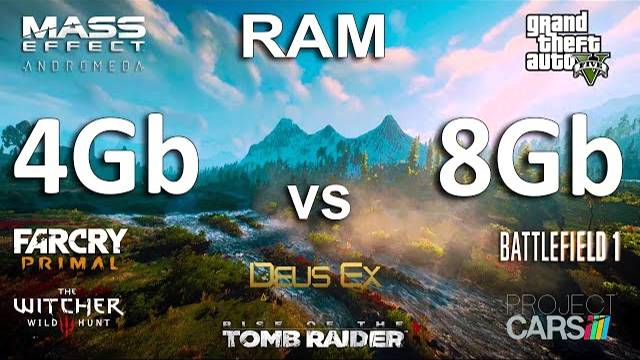 4Gb vs 8Gb RAM Test in 8 Games смотреть онлайн