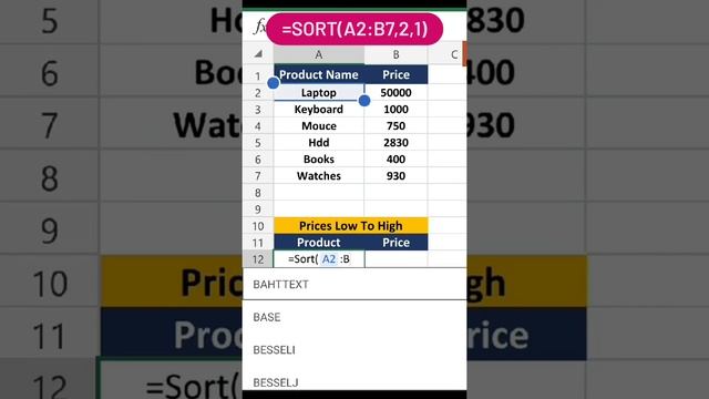 Excel shortcut