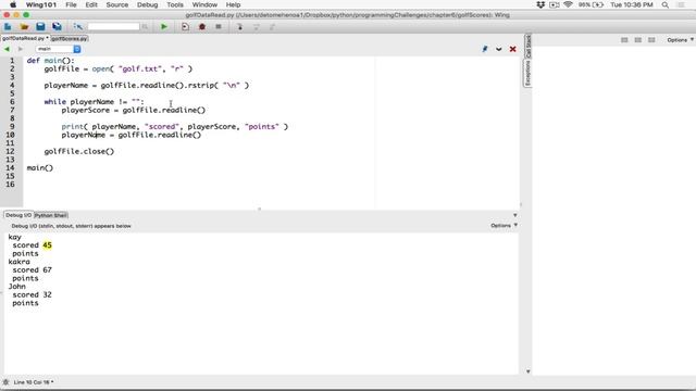 6.10 (Part 3) Golf Scores - Python