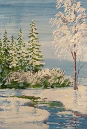 Мастер Класс. Гуашь. ОНЛАЙН УРОК. ЕЛОЧКИ В СНЕГУ