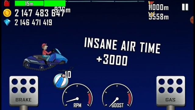 Hill Climb Racing : Snow Mobile & Moon 6062 m ( Current World Record! ) смотреть онлайн