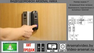 Обзор видеодомофона Arsenal Ника. Купить цветной видеодомофон для дома или квартиры