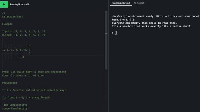 Selection Sort - JavaScript Explanation