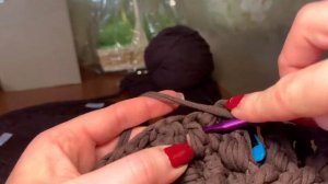 Круглый ковер из трикотажной пряжи, вяжем быстро и просто