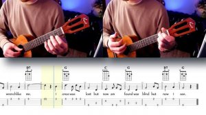 Amazing Grace Ukulele Backing Track with TABs