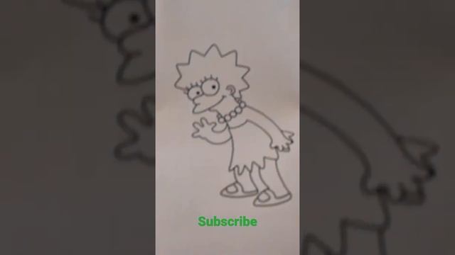 Drawing Lisa from Simpsons| Нарисовал Лиза из Симпсонов