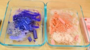 Purple vs Peach - Mixing Makeup Eyeshadow Into Slime! Special Series 98 Satisfying Slime Video