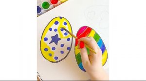 Рисуем Яркие Пасхальные Яйца Раскраски для детей Милый рисунок на пасху гуашью