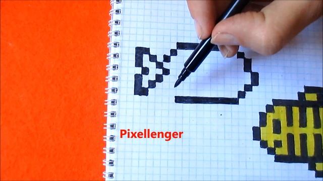 Рыбка Челлендж Быстро - Медленно 2 Как рисовать Рыбку  по клеточкам How to Draw Pixel Art for Kids