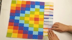 Радужная лоскутная наволочка. Очень простой способ сшивания