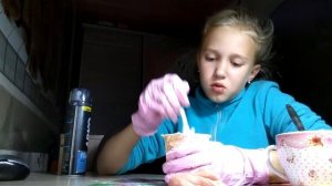 Слайм  из пены для бритья и муки( без клея тетробората)