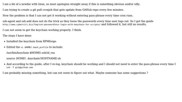 ssh keychain for git pull cron смотреть онлайн