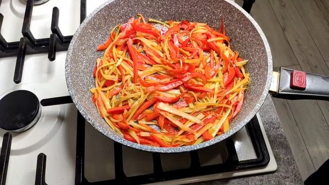 Вкуснейшая вегетарианская паста за 10 мин!!! Паста с овощами!!!