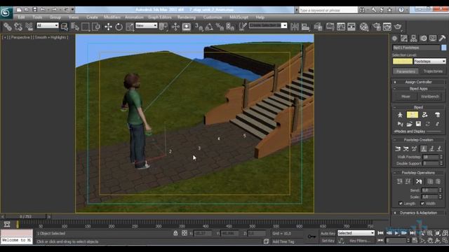 02 Анимация ходьбы персонажа в 3d Max