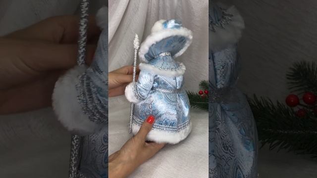 Арт. У27  Новогодняя кукла под ёлку 23 см «Дед Мороз» бирюзовый