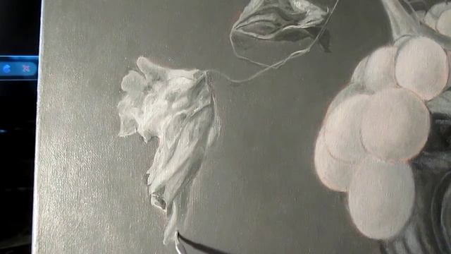 Рисуем #виноград в серебряной вазе - многослойная #живопись - #уроки рисования (часть 2) смотреть онлайн