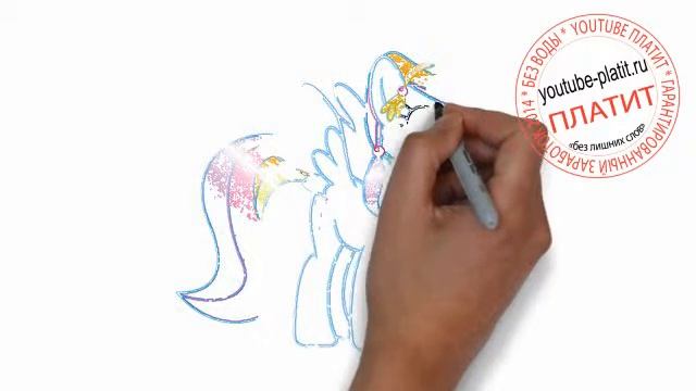 Нарисованные карандашом пони радуга Как нарисовать карандашом поэтапно пони радугу с косой смотреть онлайн
