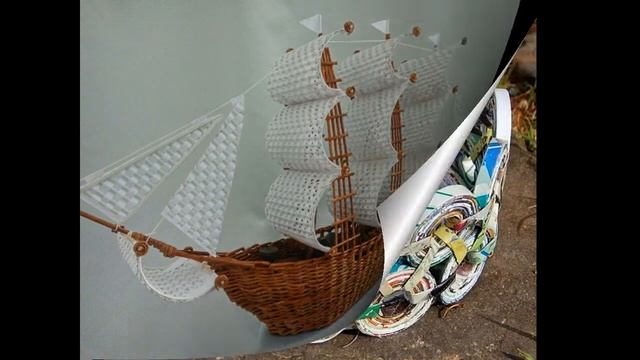 Много поделок из газет и журналов / Crafts from newspapers and magazines смотреть онлайн