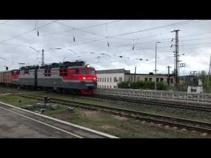 Грузовой поезд. Станция Семенов / Freight train. Semenov station (Russia Nizhny Novgorod Region)