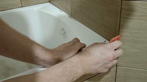 Силиконовый шов на ванну, внутренний, заподлицо с плиткой