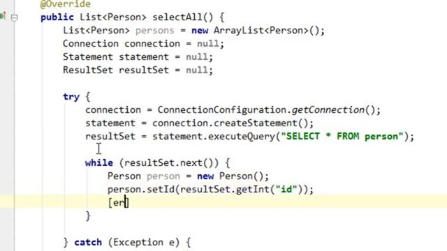 Java and JDBC tutorial #5: Select all values смотреть онлайн
