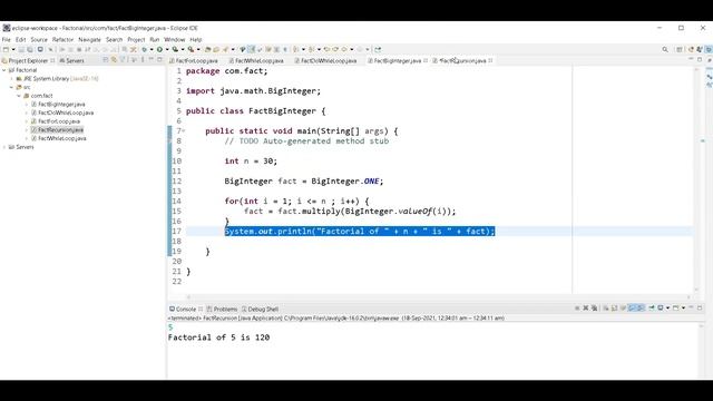 Part 4 : How to find factorial of number using Recursion in java || Top 7 different methods