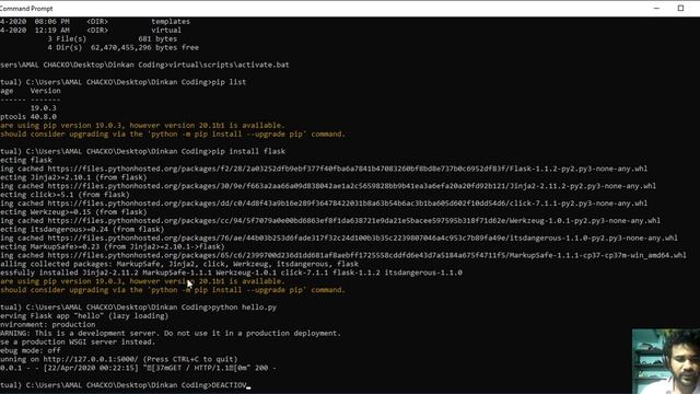 PYTHON FLASK | Hello World in Visual Studio Code Terminal & CMD | CodeDinkan Coding | Malayalam смотреть онлайн