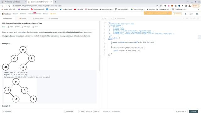 LeetCode 108  Convert Sorted Array to Binary Search Tree