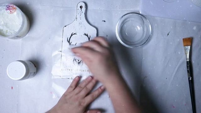 191 Deska z jeleniem decoupage tutorial