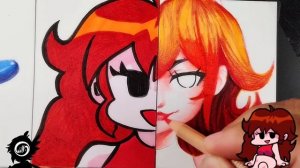 Drawing Friday Night Funkin' X Realistic Draw / Boyfriend / Girlfriend / Pico / Lemon Demon