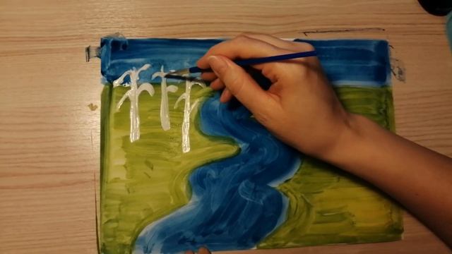 Занятие по рисованию в подготовительной группе. На тему: "Весенний пейзаж" смотреть онлайн