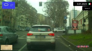 Driving through Torino (Italy) from Mirafiori Sud to Centro (Italy) 3.01.2023 Timelapse x4