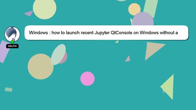 Windows : how to launch recent Jupyter QtConsole on Windows without a console window смотреть онлайн