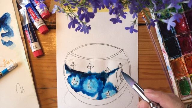 ? СИНИЙ. Рисуем синим цветом. Рисование для души смотреть онлайн